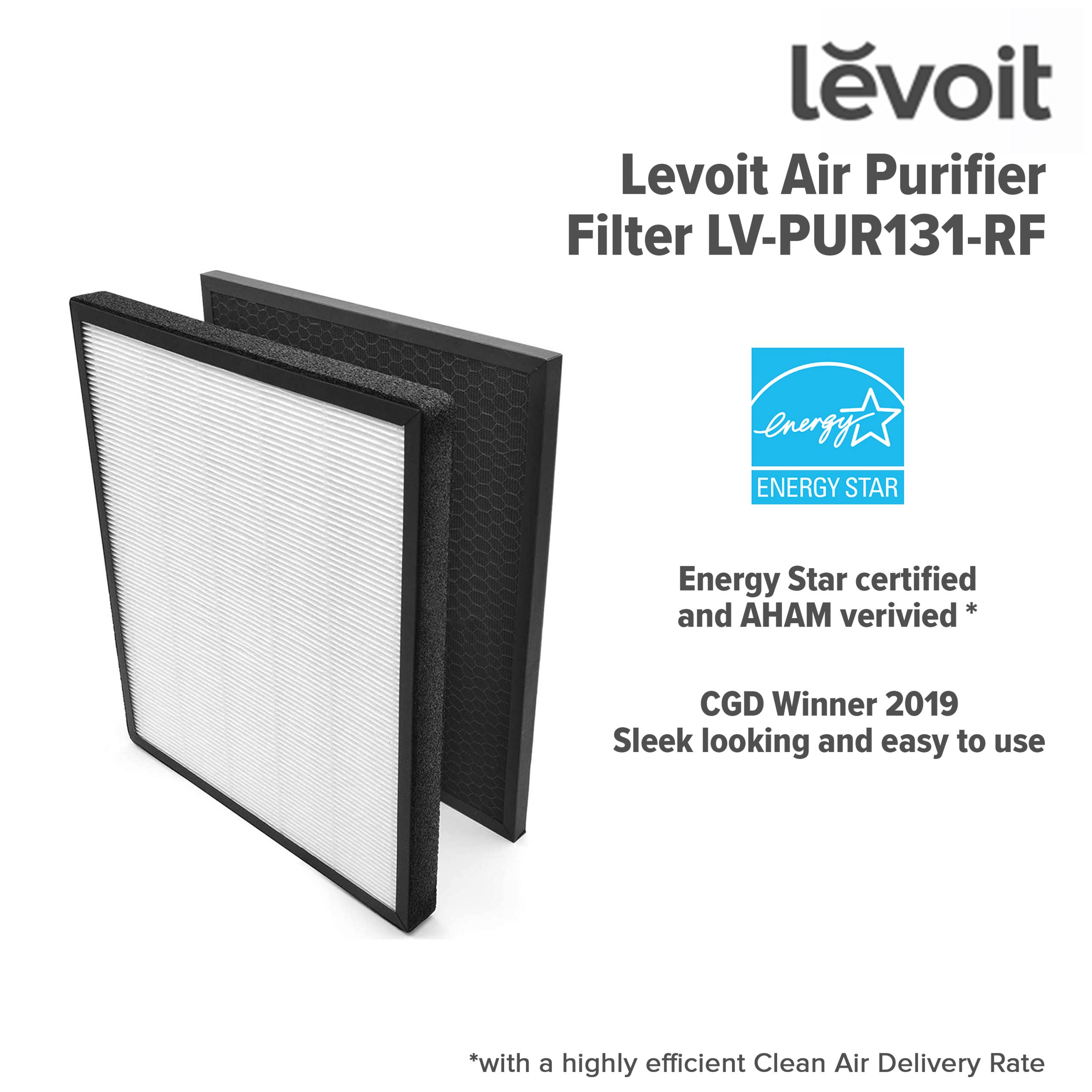 LV-PUR131 Filter Replacement Compatible with LEVOIT LV-PUR131, LV-PUR131S,  LV-PUR131-RF Air Purifier, 1-Pack Filters with 1-Pack Pre-filters 